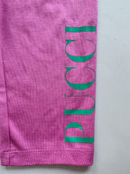 Pucci Girls Pink Logo Cropped Leggings