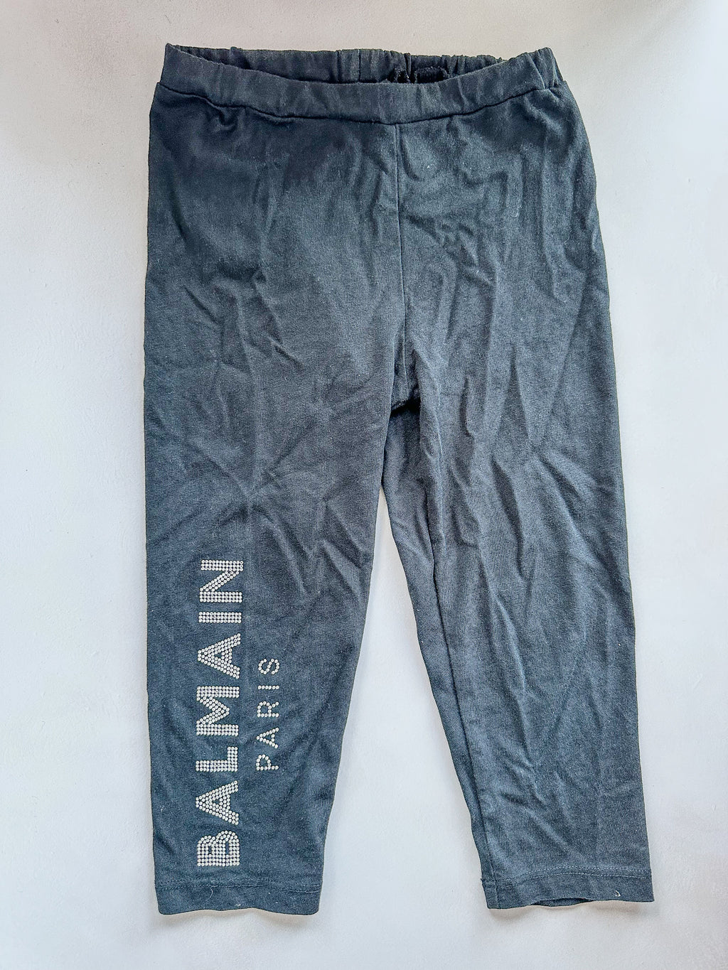 Balmain Baby Girl's Diamante Side Logo Black Leggings