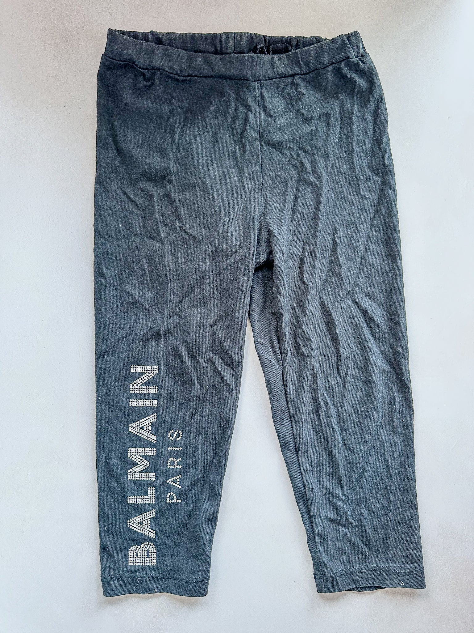 Balmain Baby Girl's Diamante Side Logo Black Leggings