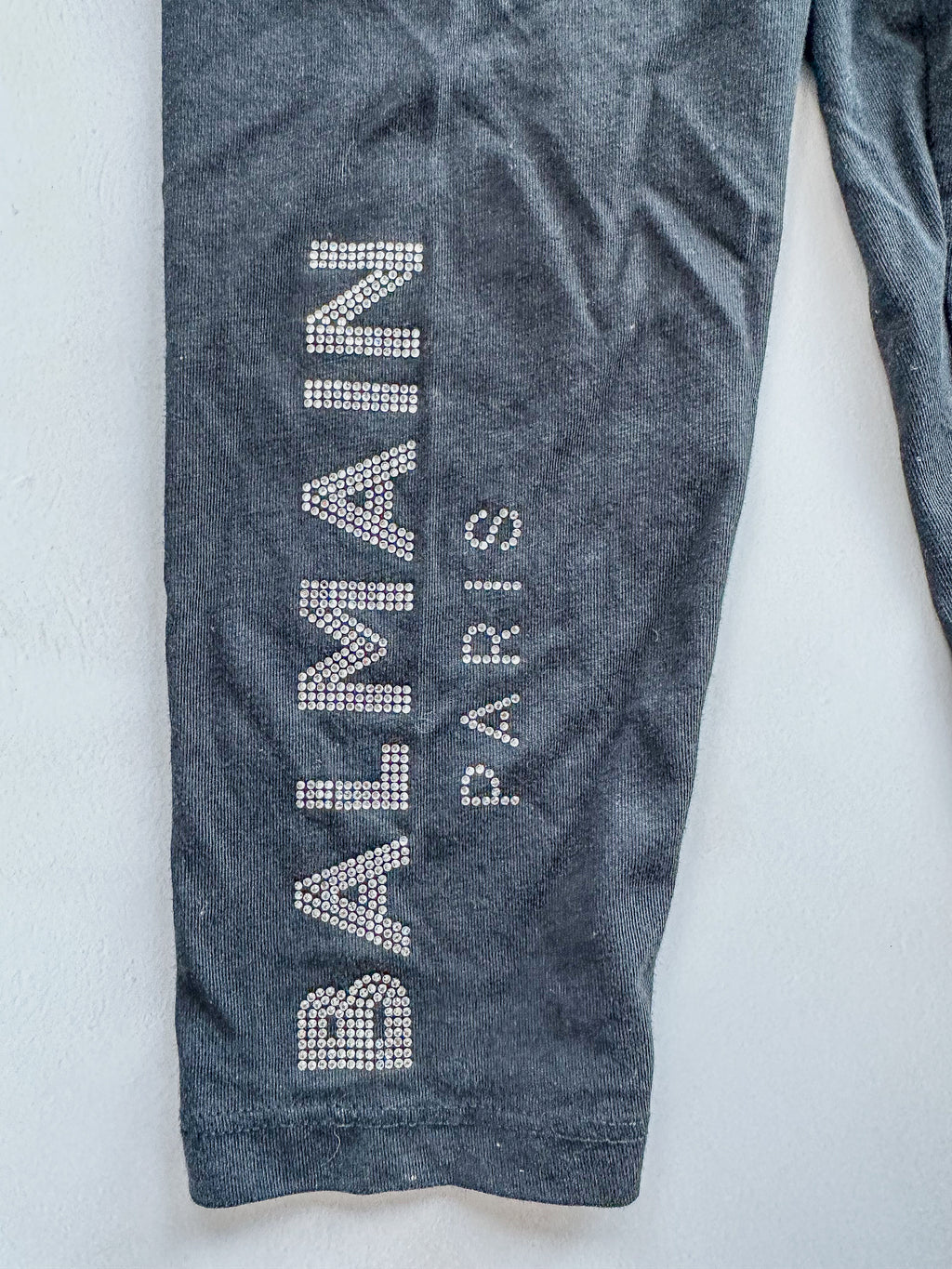 Balmain Baby Girl's Diamante Side Logo Black Leggings