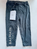 Balmain Baby Girl's Diamante Side Logo Black Leggings