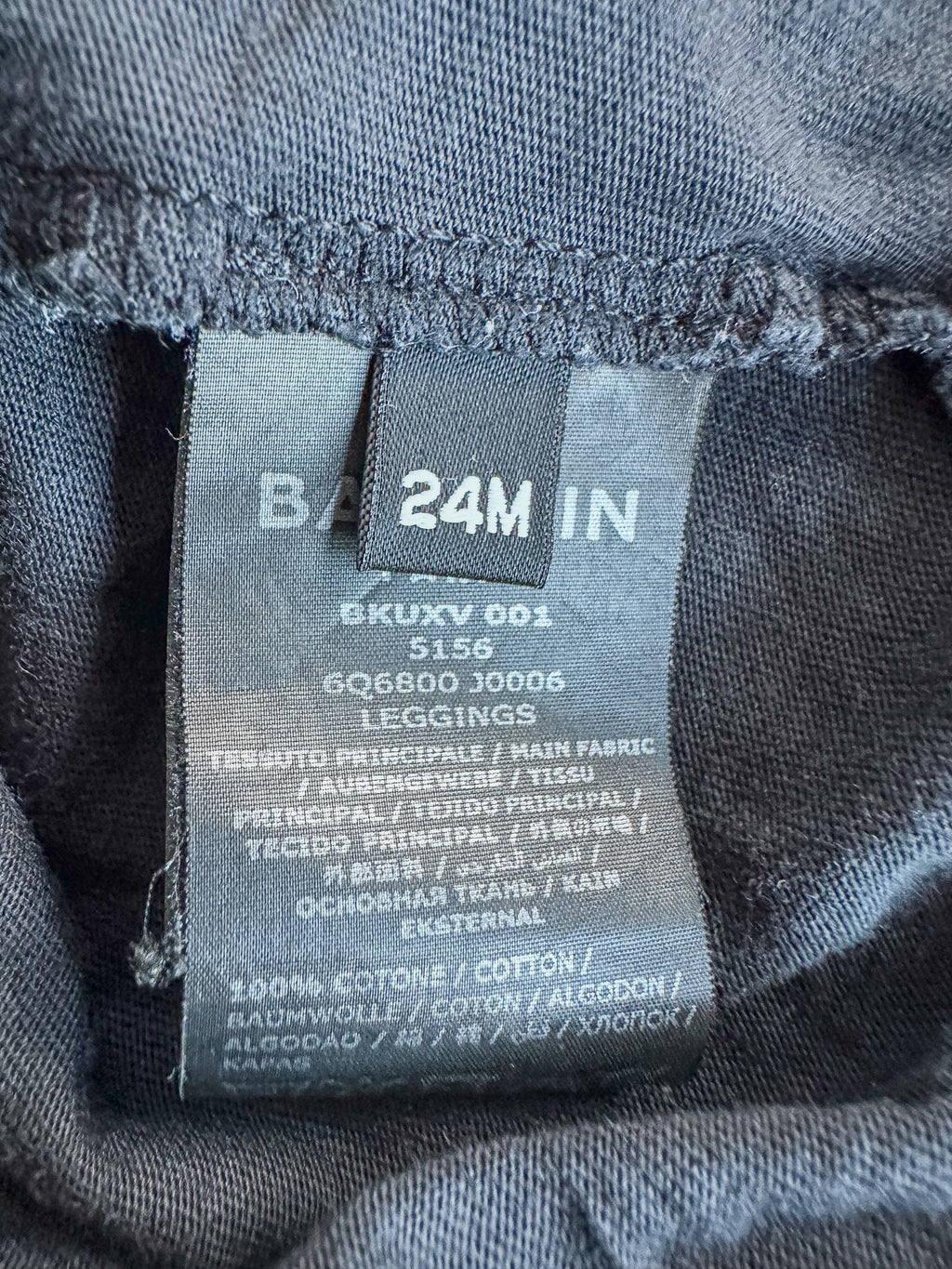 Balmain Baby Girl's Diamante Side Logo Black Leggings