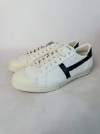 Tom Ford White Cambridge Suede Low Top Sneakers