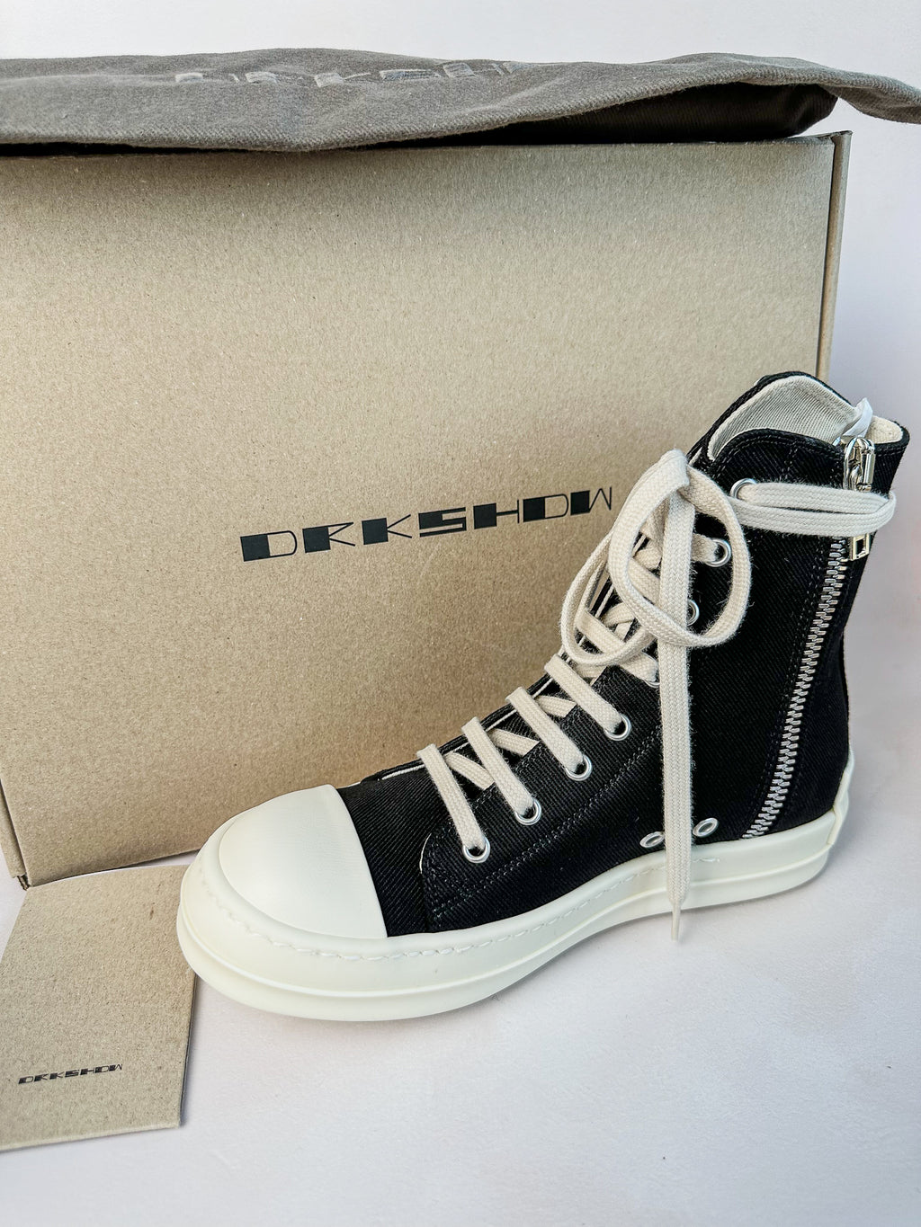 Rick Owens DRKSHDW Scarpe Hi Tops Black Milk Sneakers