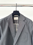 Folk Black Seersucker Cotton Blazer