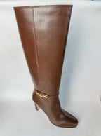 Tom Ford Brown Leather Horsebit Detail Calf Boots