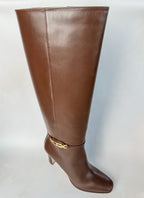 Tom Ford Brown Leather Horsebit Detail Calf Boots