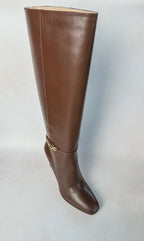 Tom Ford Brown Leather Horsebit Detail Calf Boots