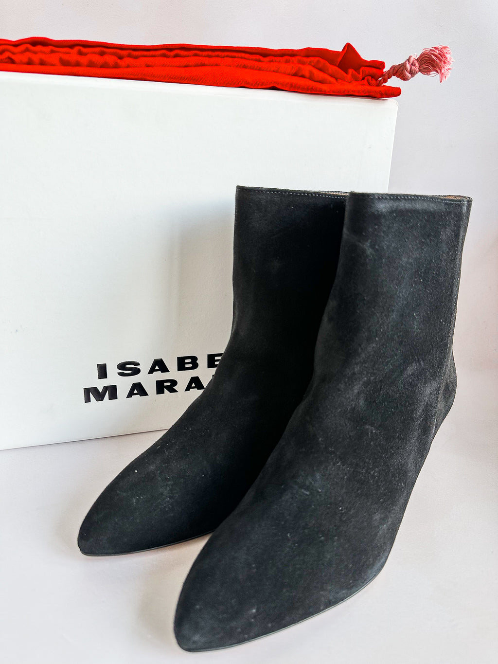 Isabel Marant Black Suede Leather Deone 50mm Ankle Boots
