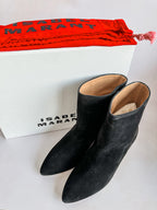 Isabel Marant Black Suede Leather Deone 50mm Ankle Boots