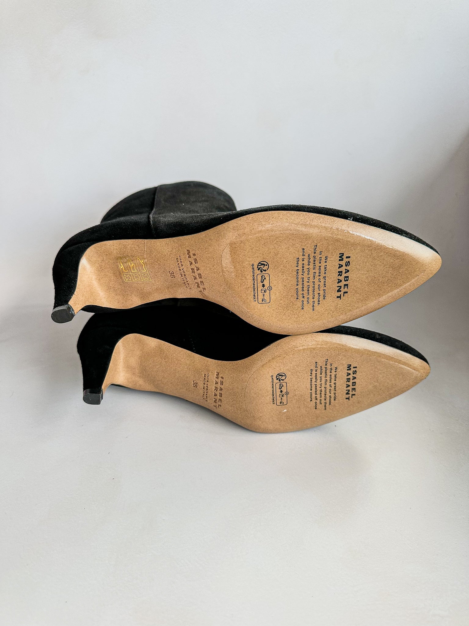 Isabel Marant Black Suede Leather Deone 50mm Ankle Boots