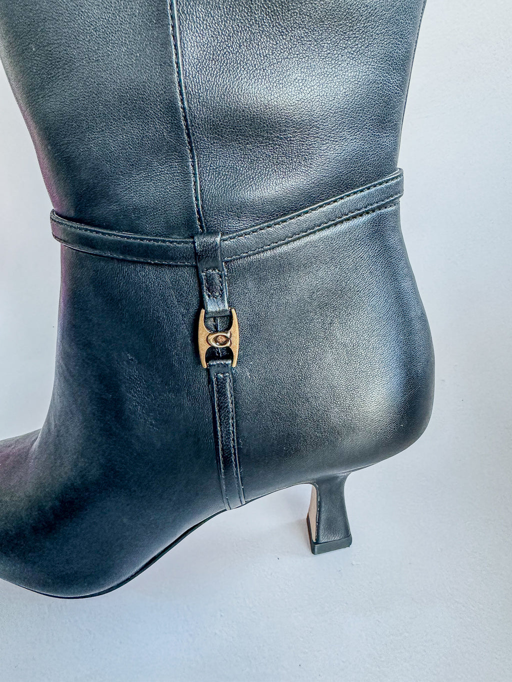 Coach Black Raquel Leather Calf Boots