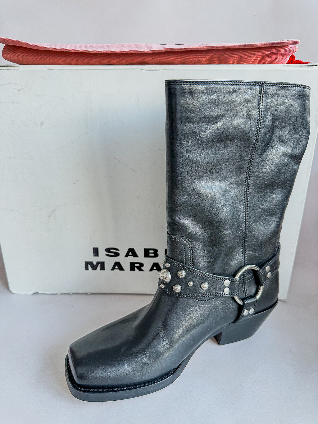 Isabel Marant Antya Black Biker Leather Boots