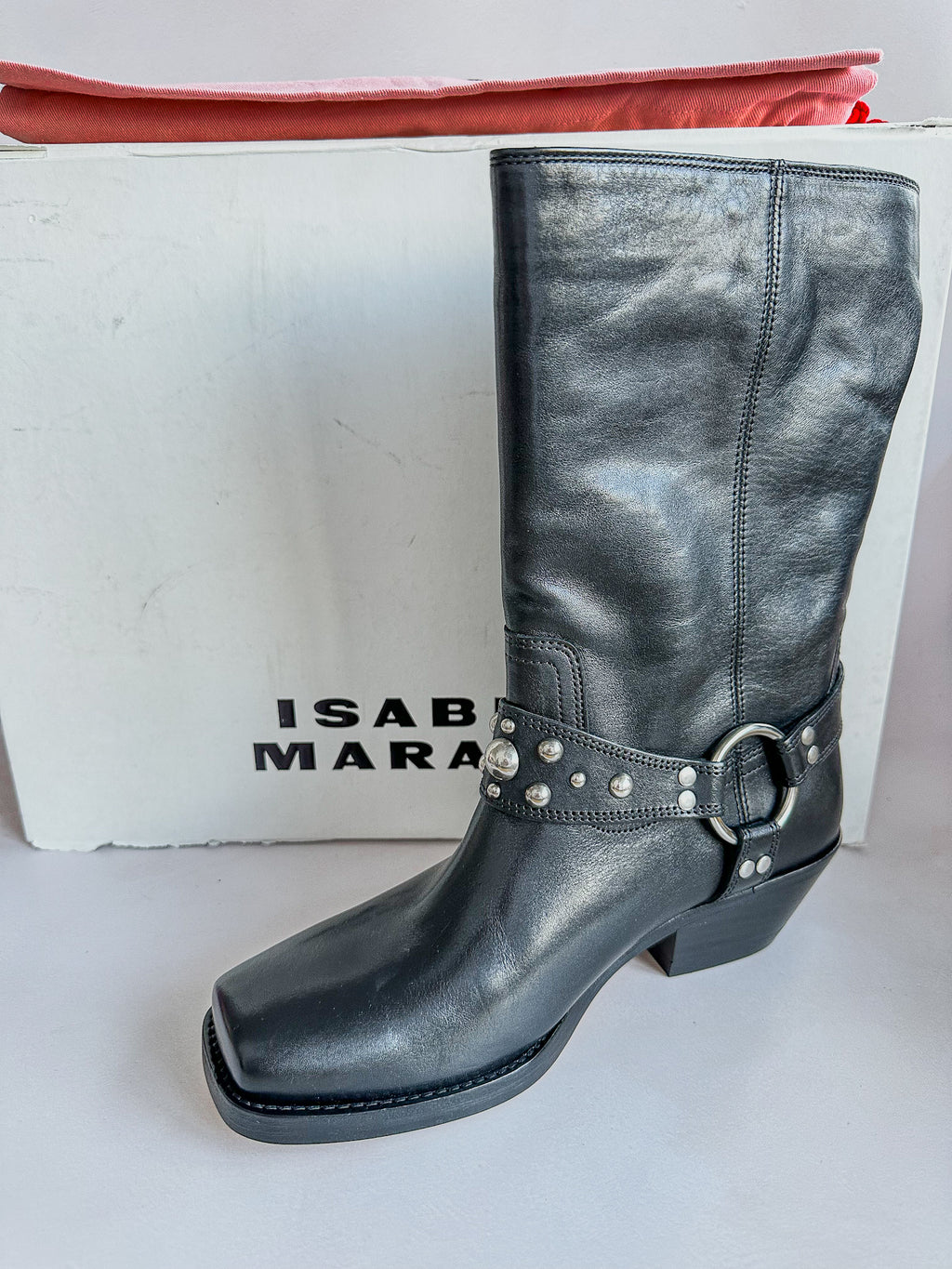Isabel Marant Antya Black Biker Leather Boots