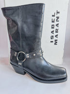 Isabel Marant Antya Black Biker Leather Boots