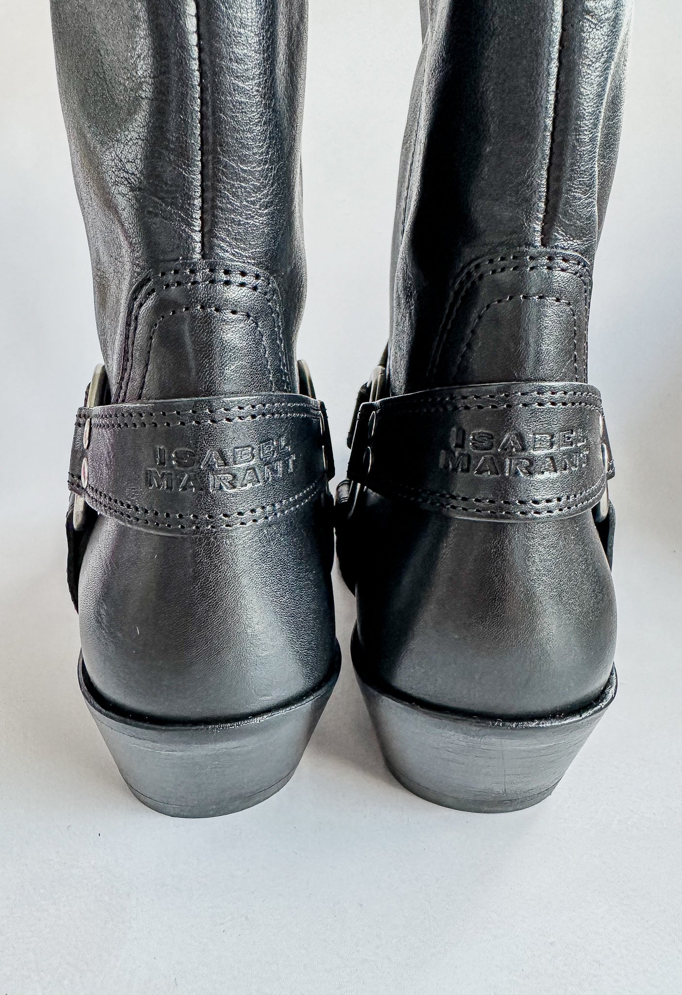 Isabel Marant Antya Black Biker Leather Boots