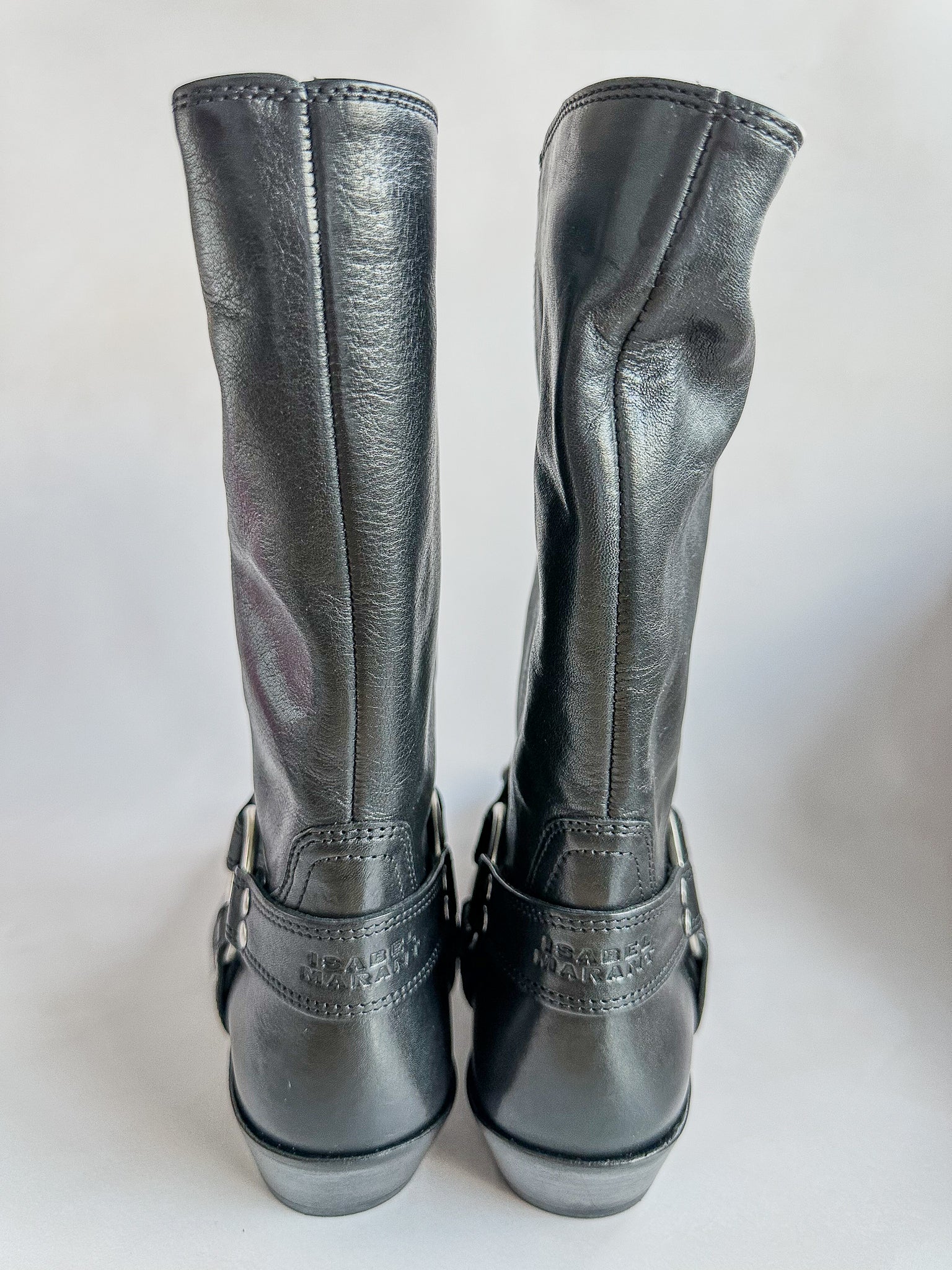 Isabel Marant Antya Black Biker Leather Boots