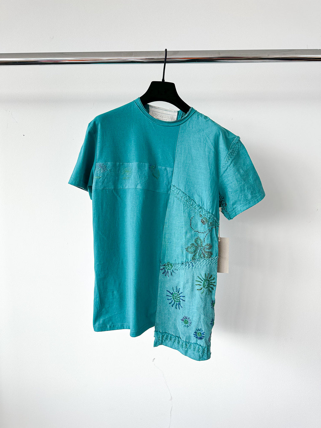 By Walid Hanky Story Patchy T Shirt In Teal