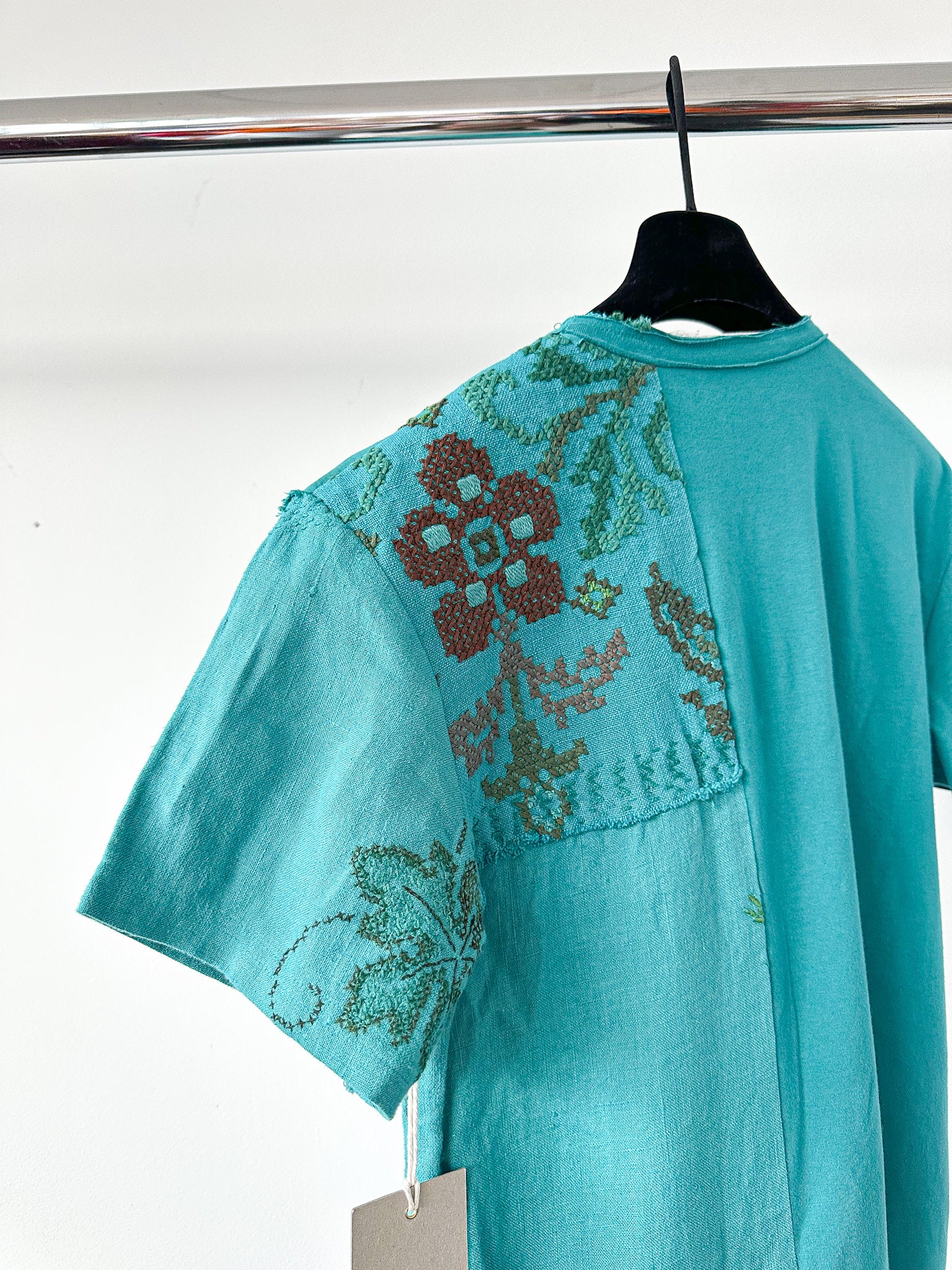 By Walid Hanky Story Patchy T Shirt In Teal