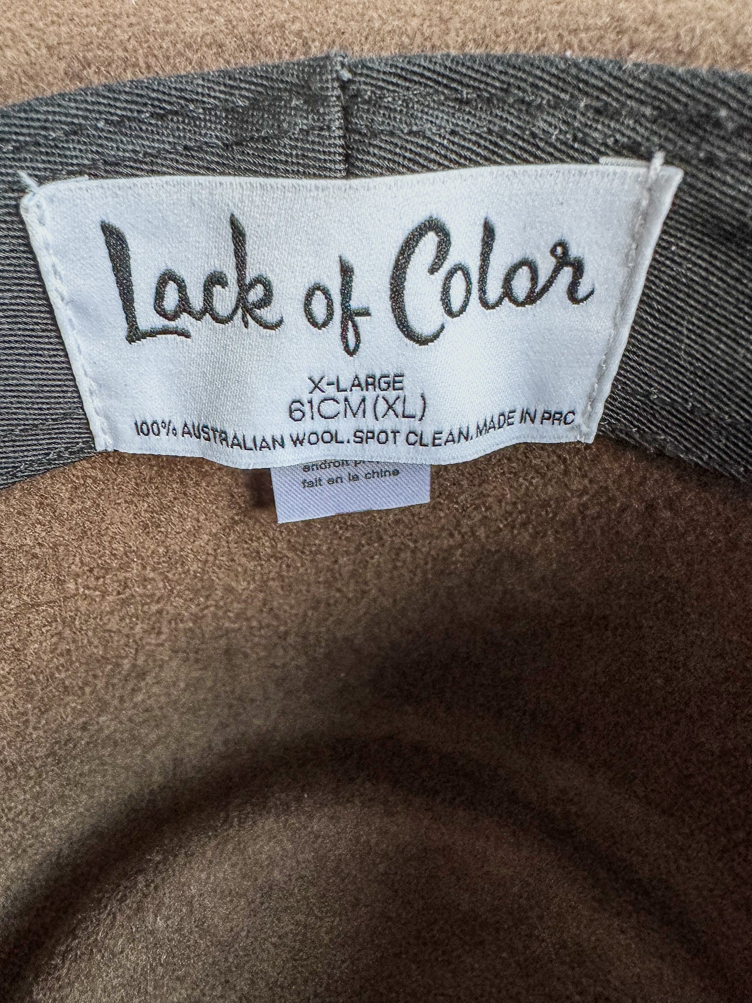 Lack Of Color Teak Brown Suede Band Hat