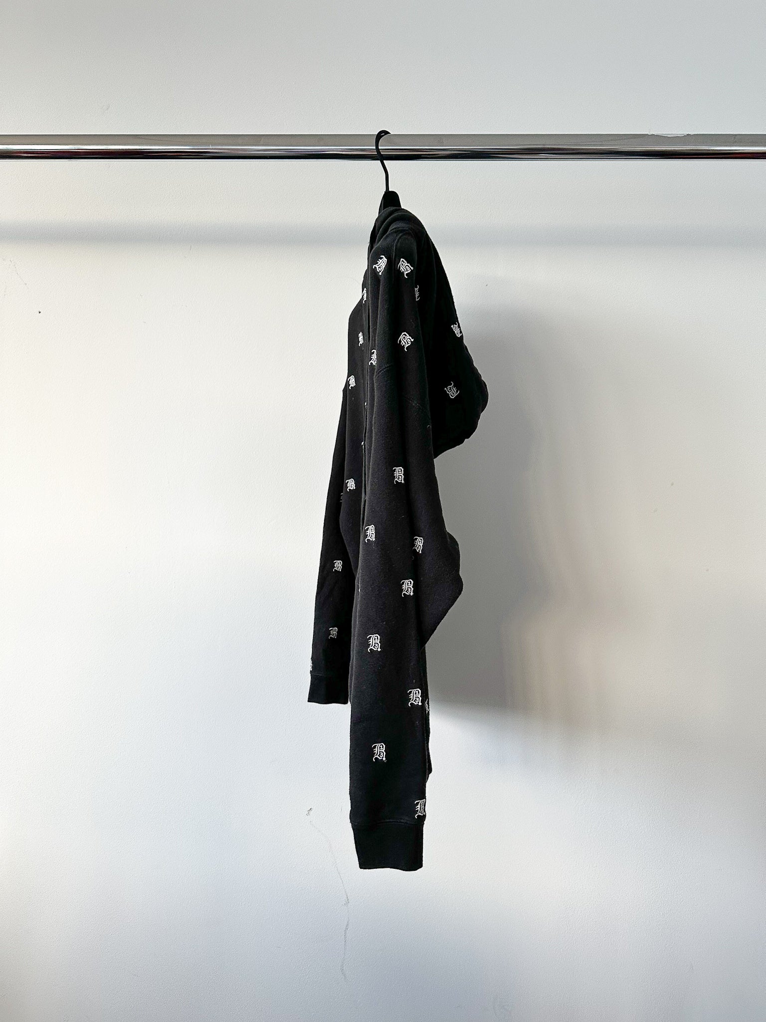 R13 Japanese Fabric Black Embroidered Hoodie