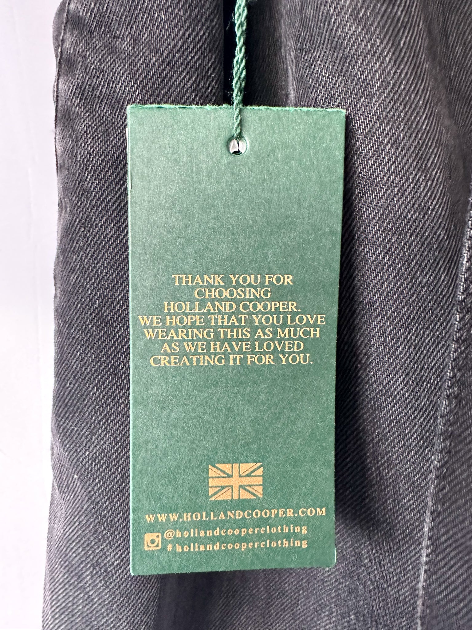 Holland Cooper Denim Gold Button Detail Jumpsuit in Washed Black