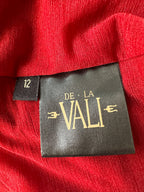 De La Vali Burgundy Red Cairo High Neck Cut-Out Maxi Dress