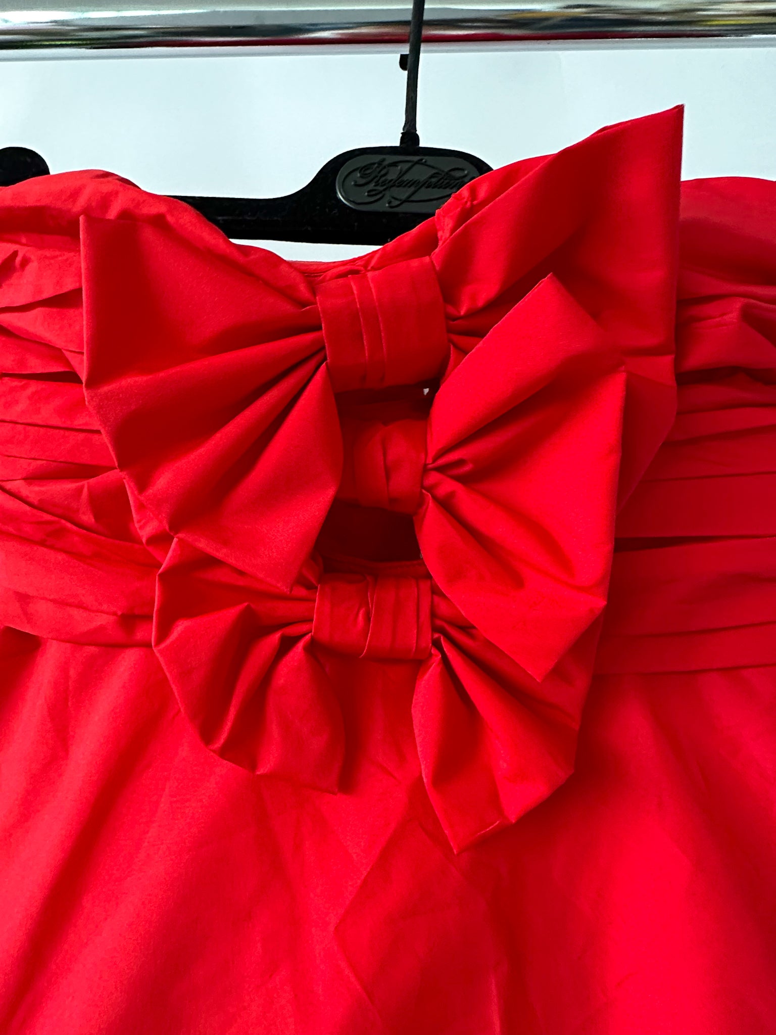 Robe courte rouge Woodlow à nœud LoveShackFancy