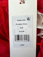 Robe courte rouge Woodlow à nœud LoveShackFancy