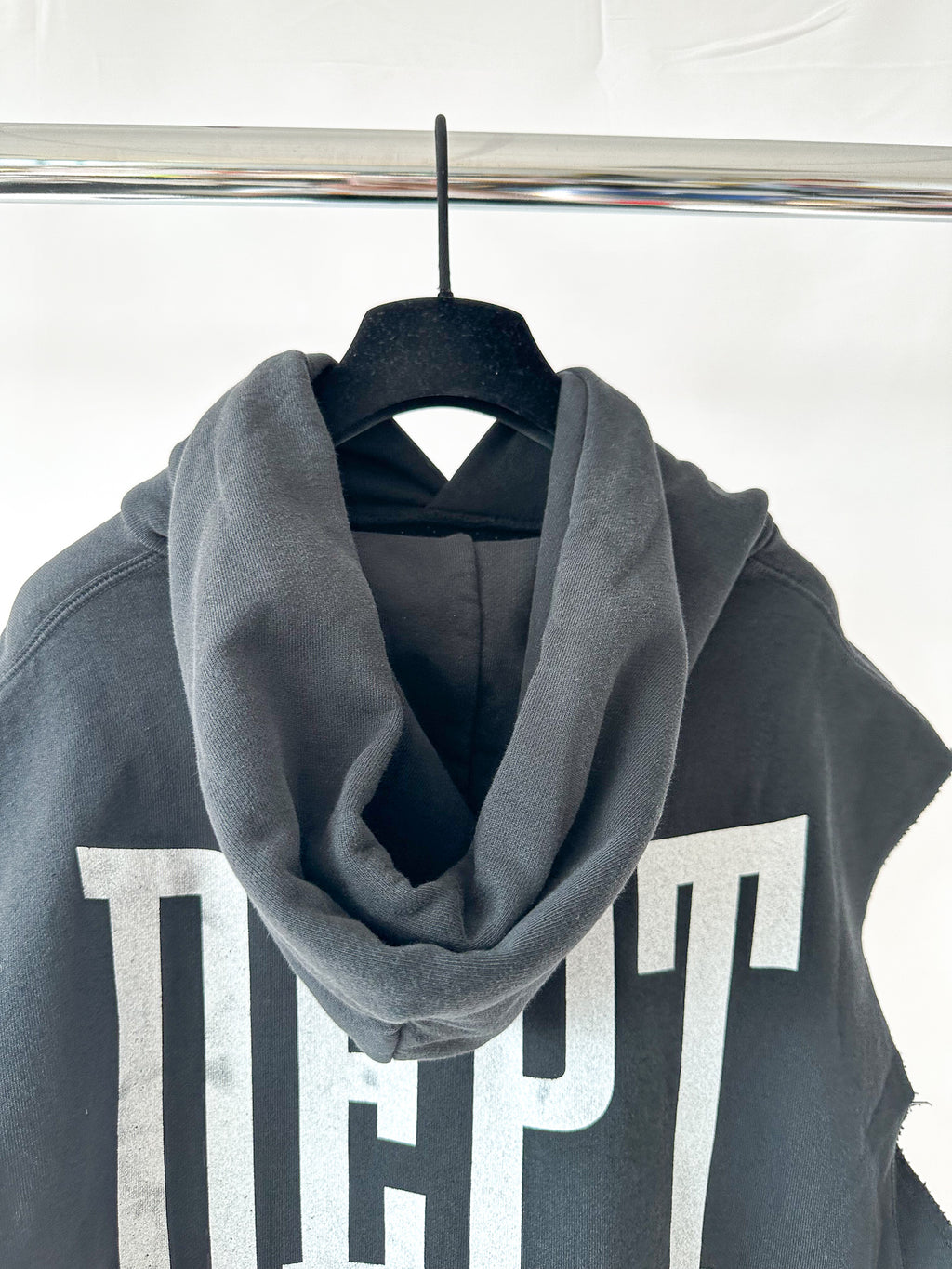 Gallery Dept. Black Gym Cut Off Sleeveless Hoodie