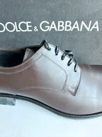 Dolce And Gabbana Brown Faux Leather Derby shoes