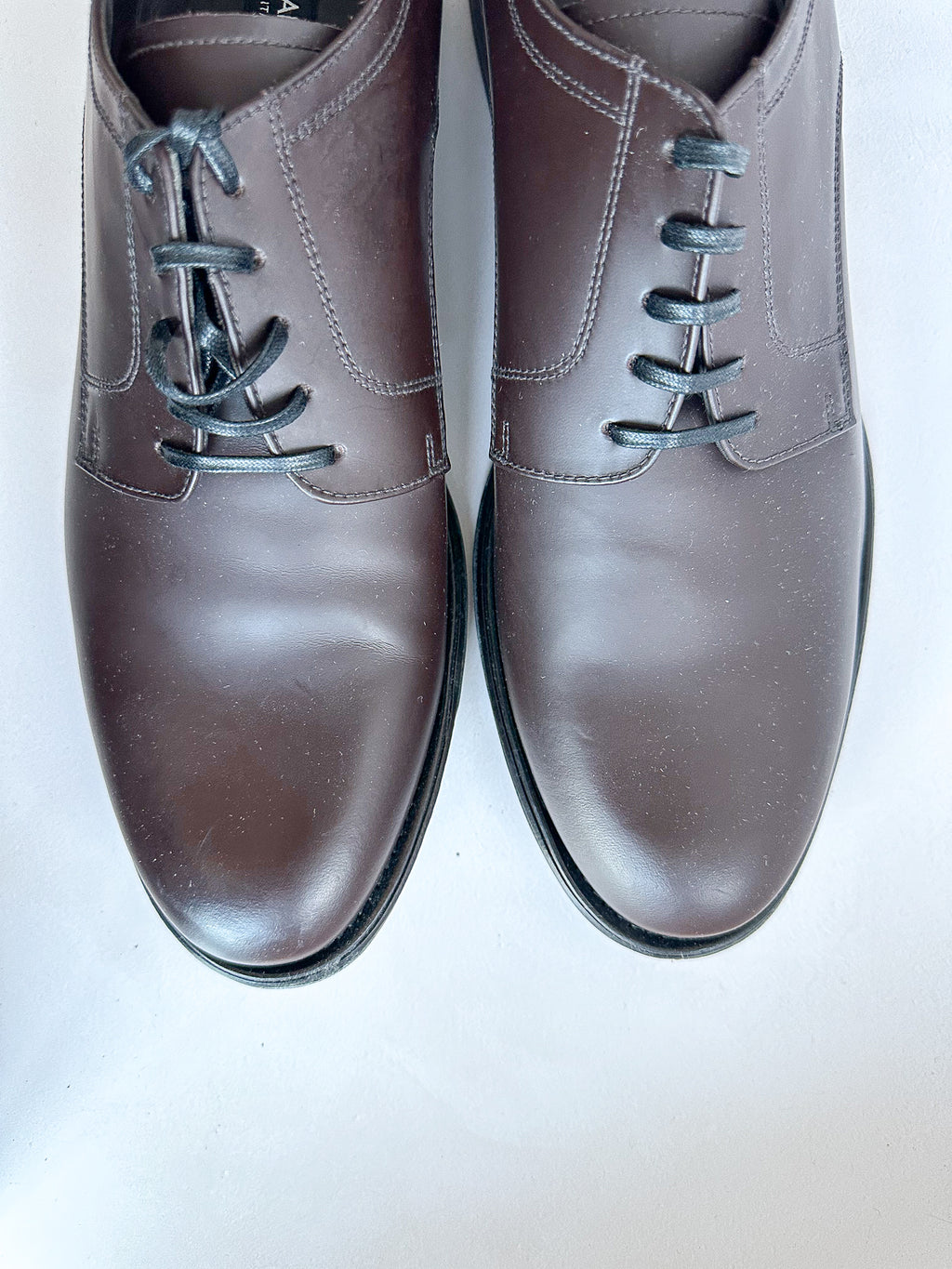 Dolce And Gabbana Brown Faux Leather Derby shoes