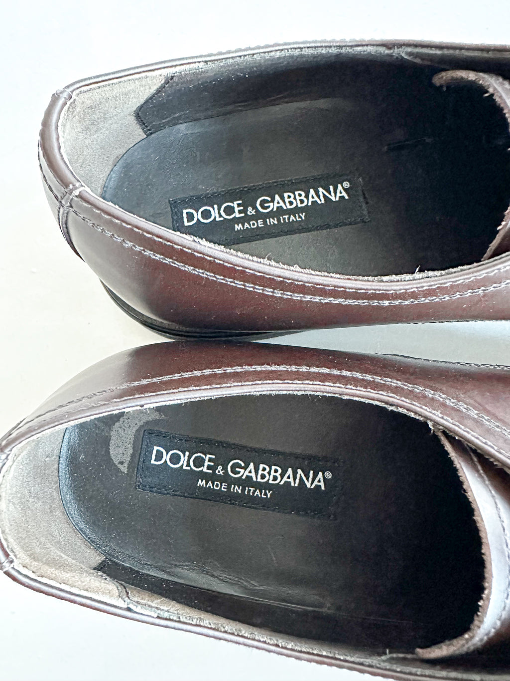 Dolce And Gabbana Brown Faux Leather Derby shoes