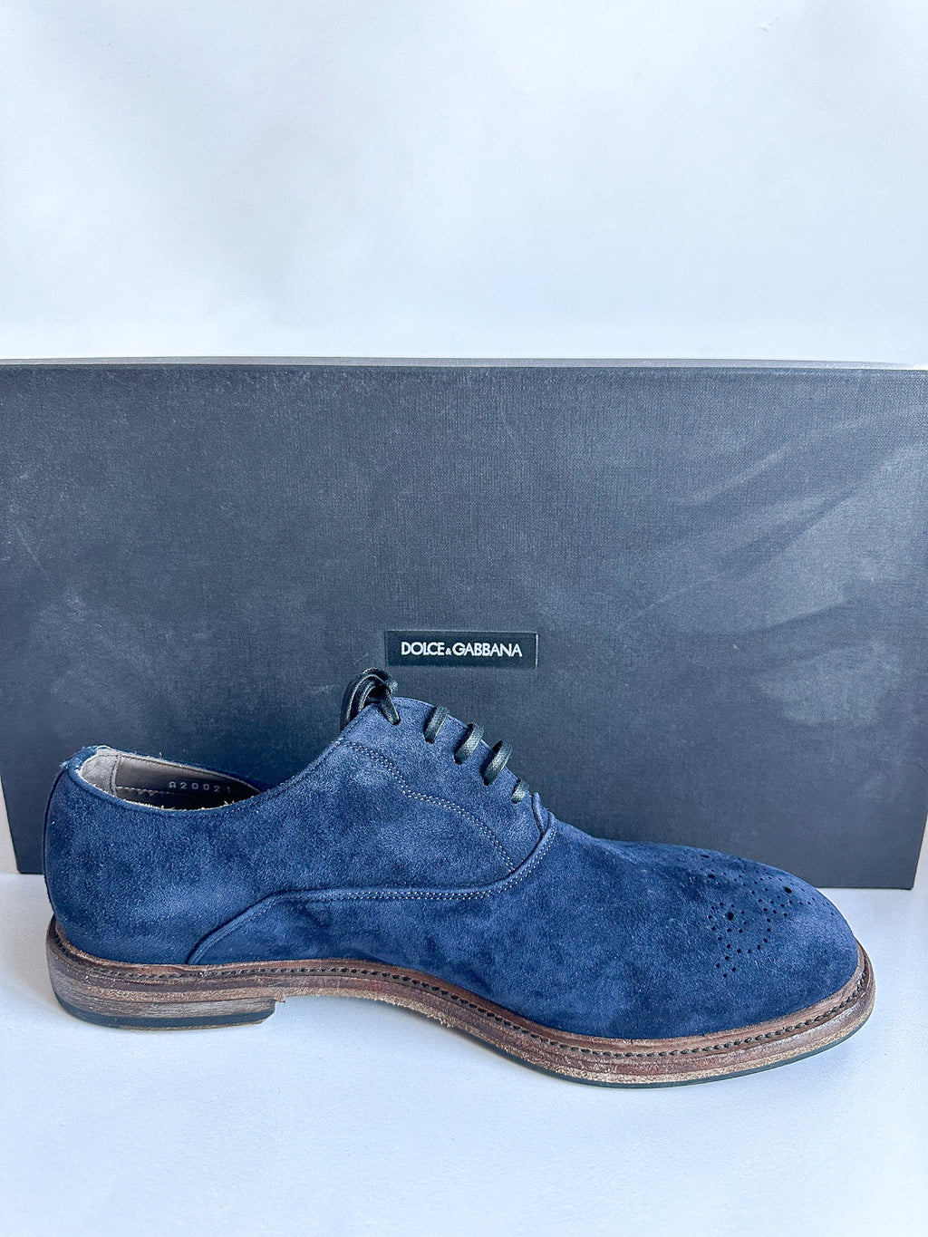 Dolce And Gabbana Blue Oxford Brogues