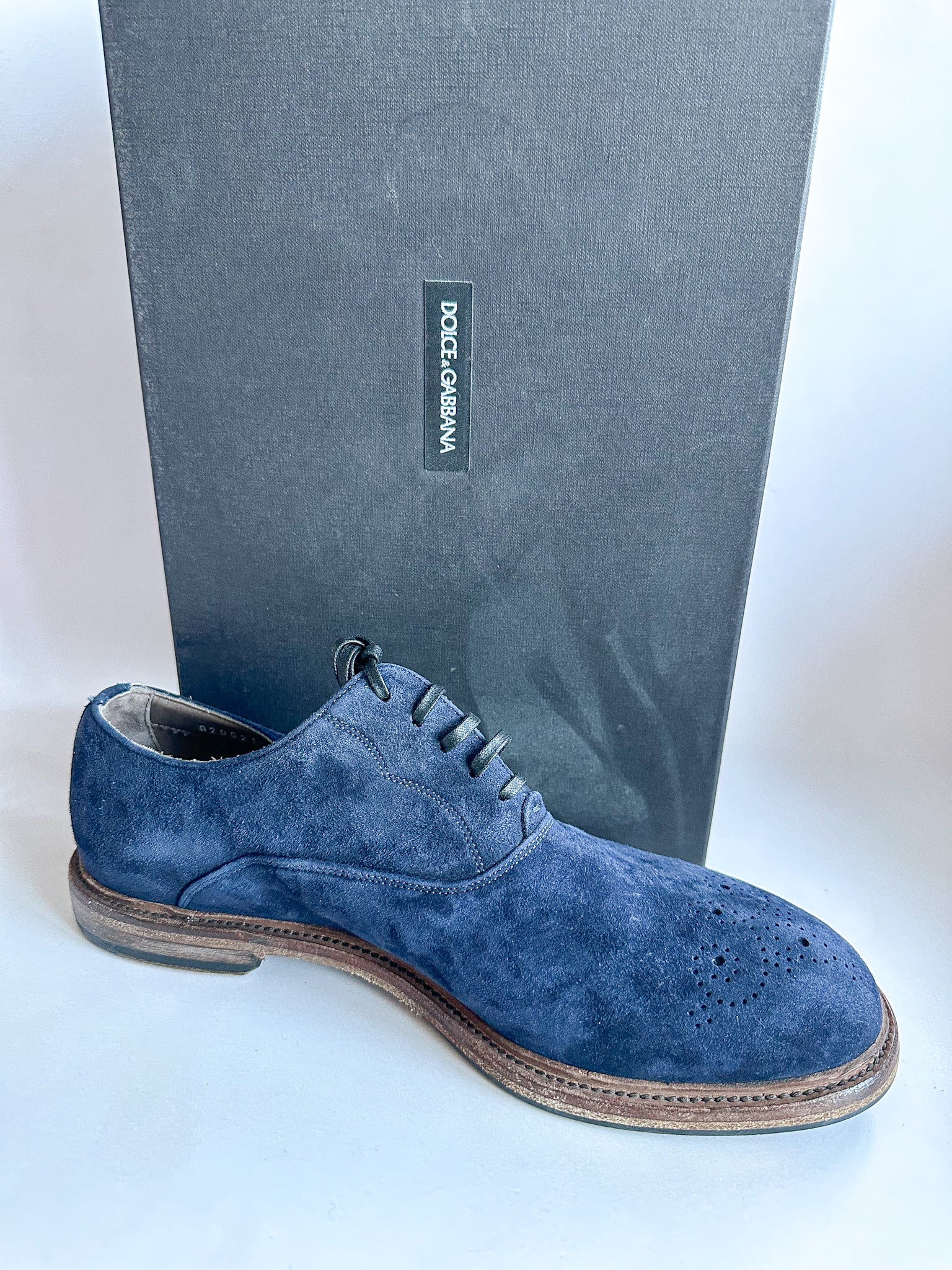Dolce And Gabbana Blue Oxford Brogues