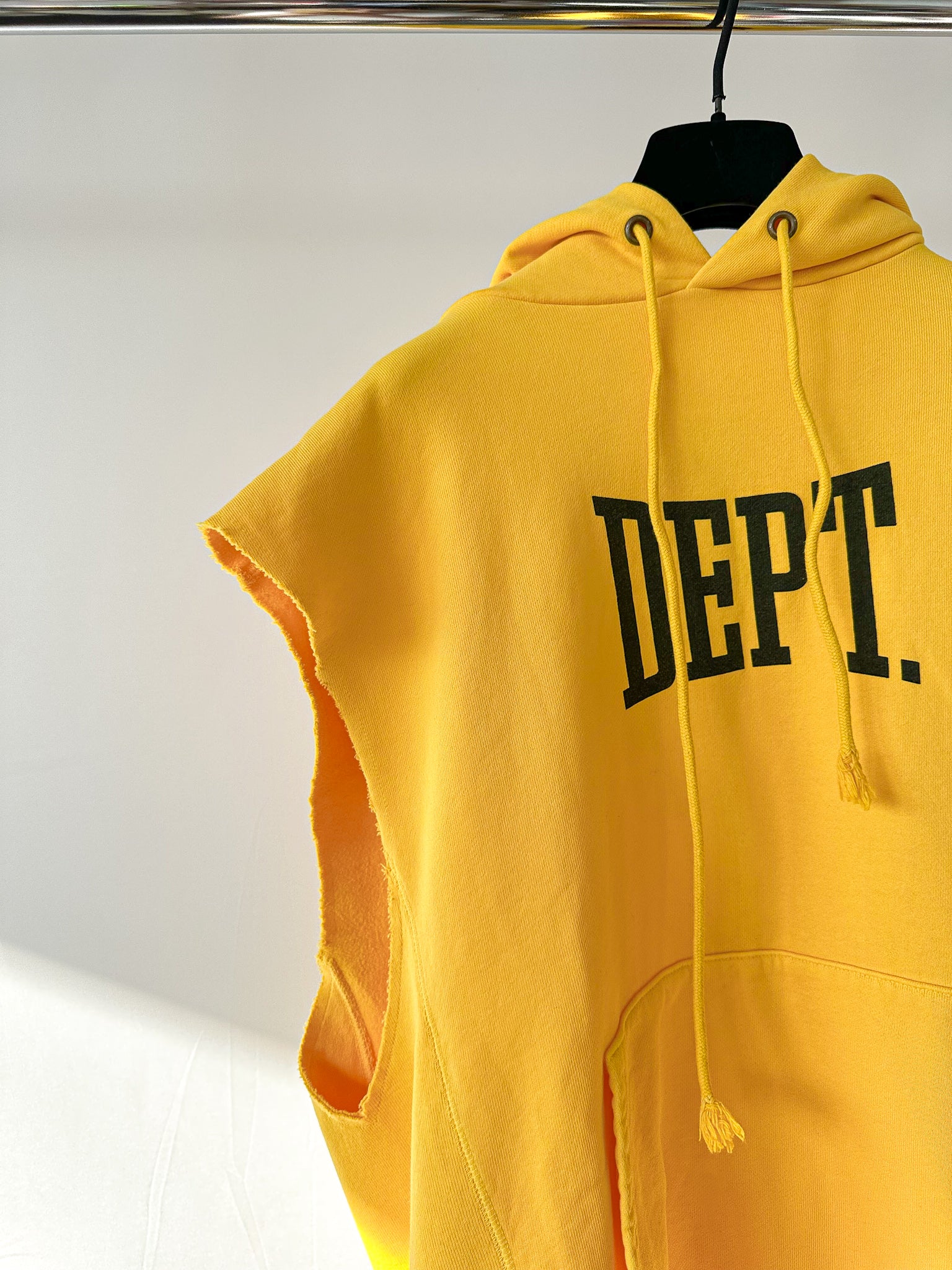 Gallery Dept. Yellow Gym Cut Off Sleeveless Hoodie