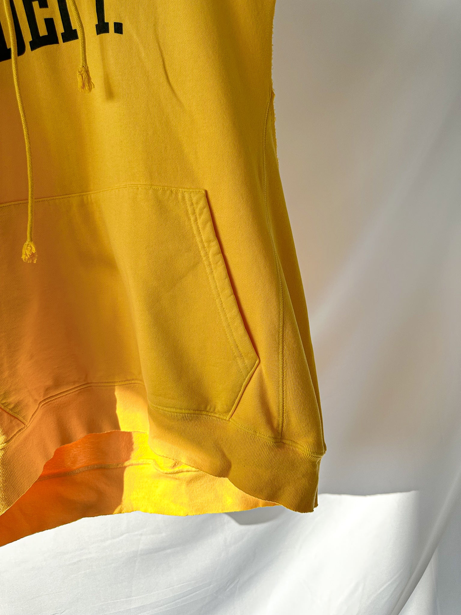 Gallery Dept. Yellow Gym Cut Off Sleeveless Hoodie