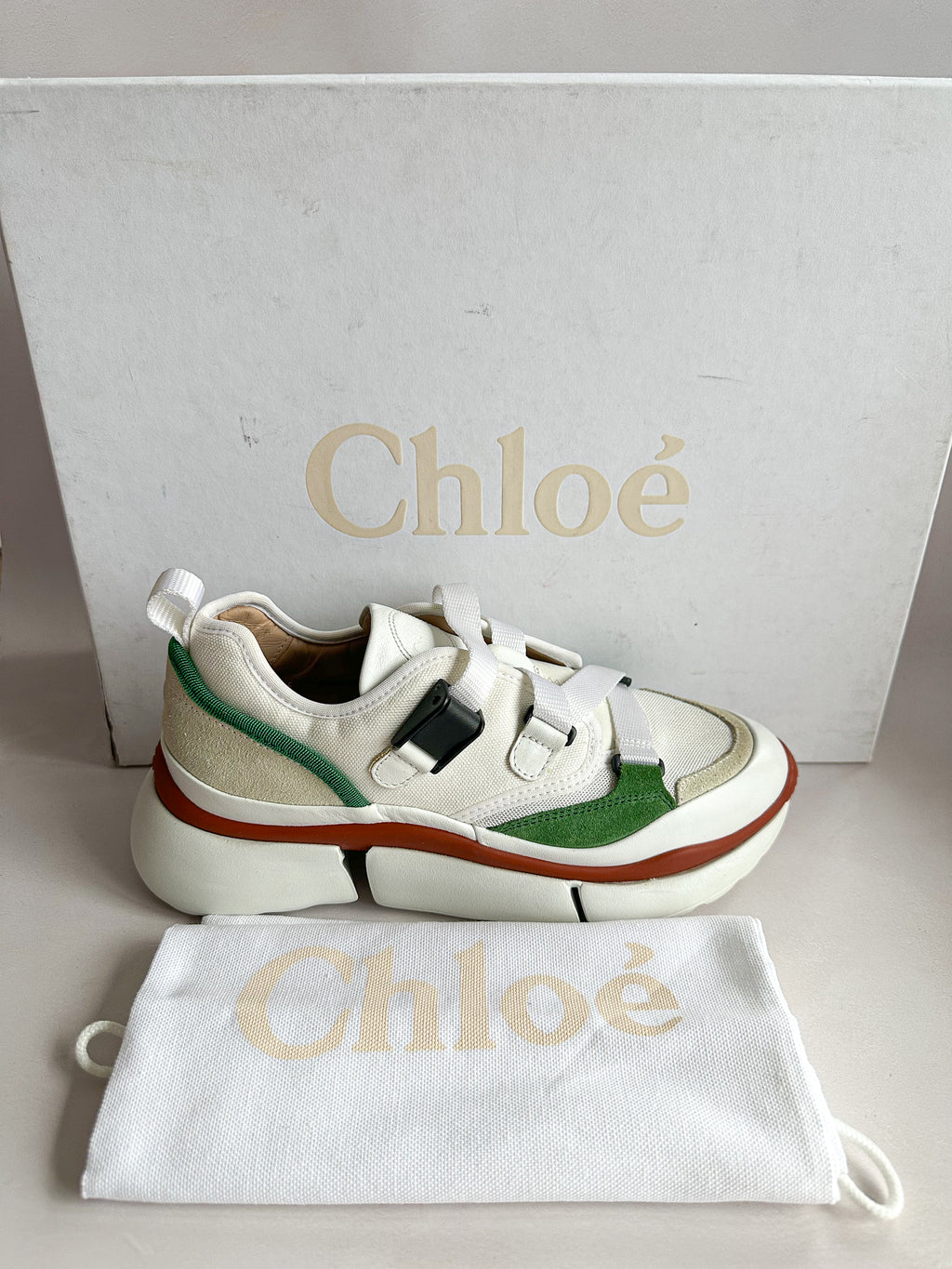 Chloé Sonnie Low Top 'Jungle Green' Trainers (FLAWS)