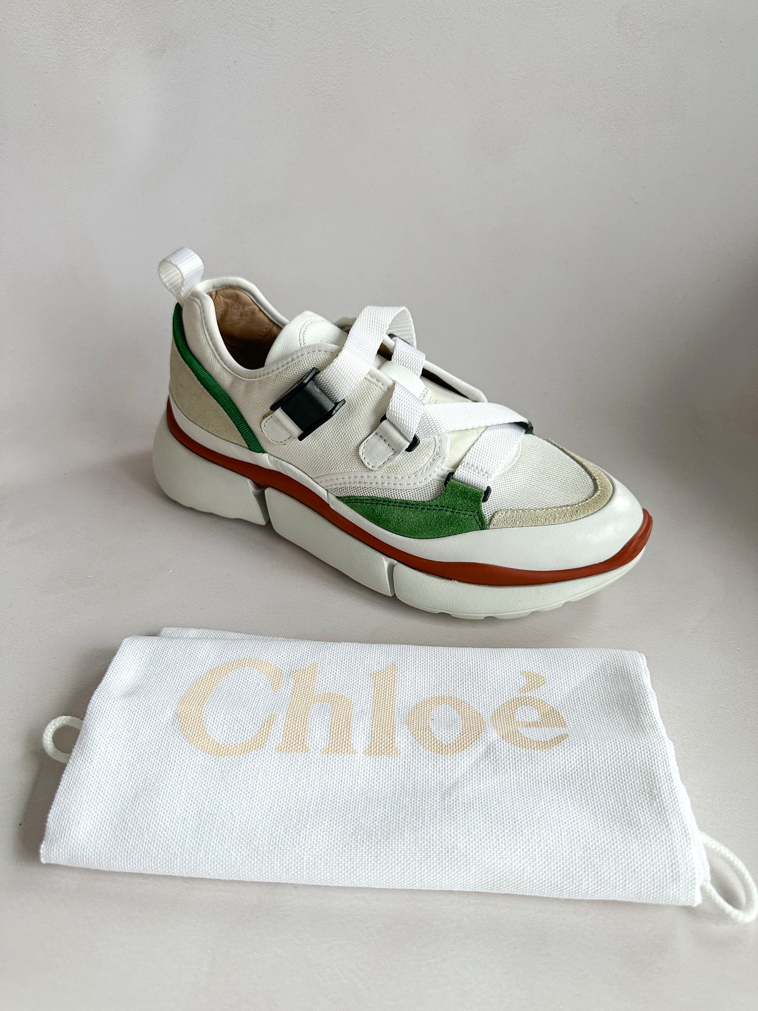 Chloé Sonnie Low Top 'Jungle Green' Trainers (FLAWS)