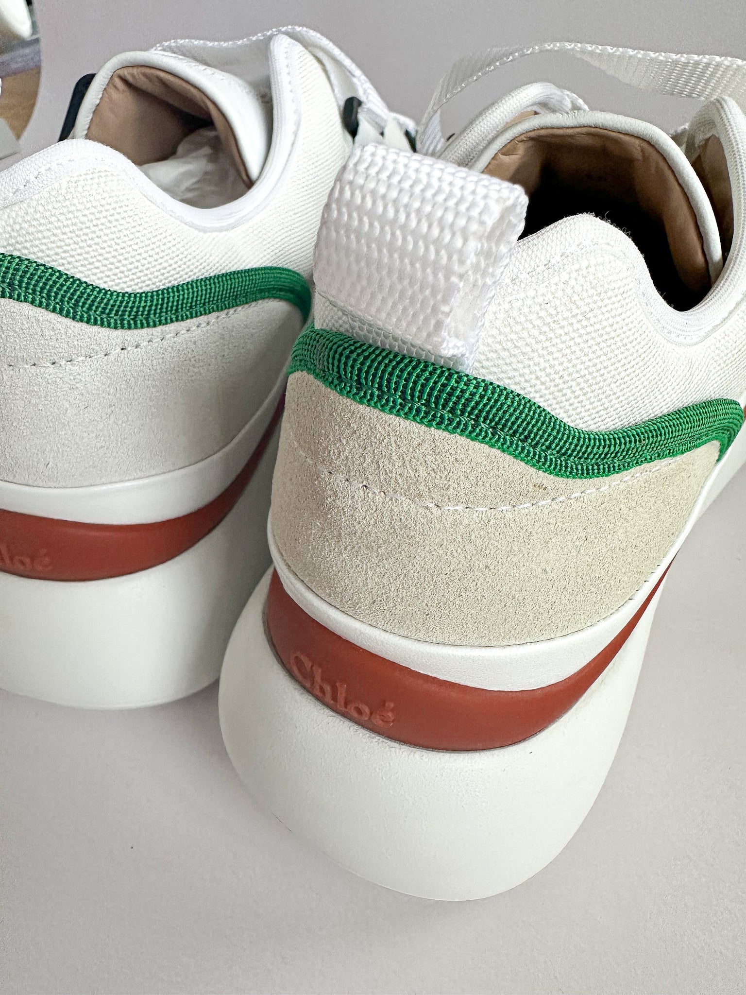 Chloé Sonnie Low Top 'Jungle Green' Trainers (FLAWS)