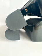 Versace Medusa Charm Aevitas Black Satin Platform Pumps