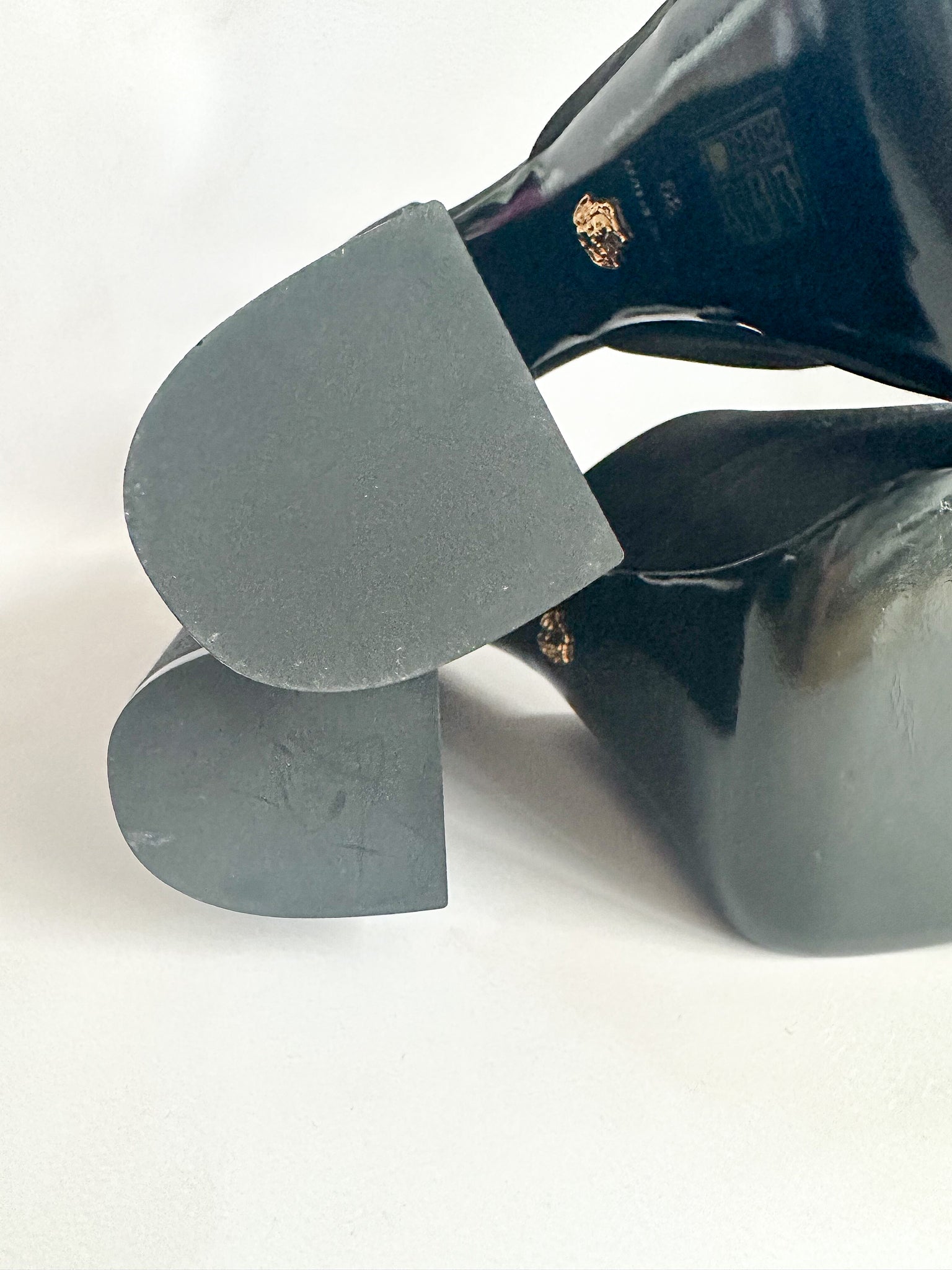 Versace Medusa Charm Aevitas Black Satin Platform Pumps