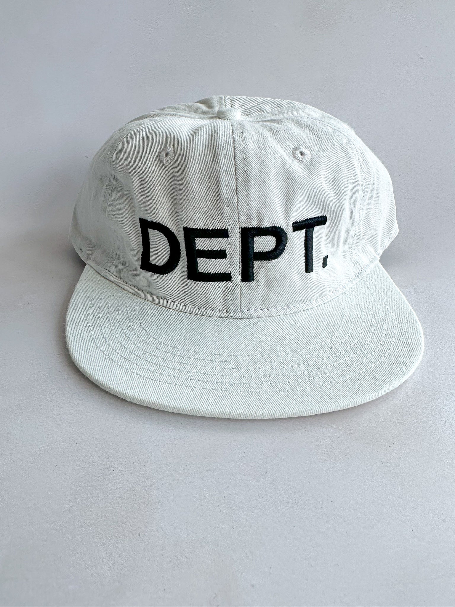 Gallery Dept White cap with 'DEPT.' text on a light gray background