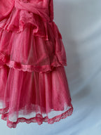 Love Shack Fancy Pink Ruffle V-Neck Zorina Mini Dress