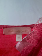 Love Shack Fancy Pink Ruffle V-Neck Zorina Mini Dress