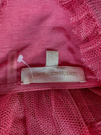 Love Shack Fancy Pink Ruffle V-Neck Zorina Mini Dress