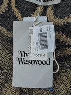 Vivienne Westwood Squiggle Print Knit Black Gold Metallic Mini Dress