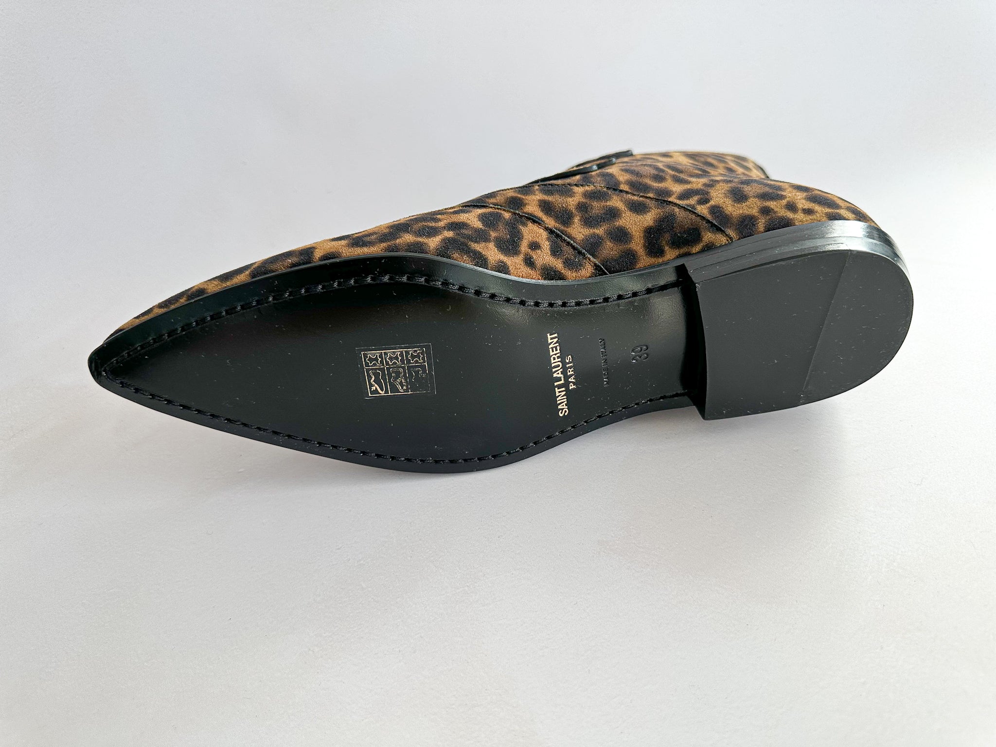 Saint Laurent Stan Boots in Leopard Print Suede