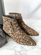 Saint Laurent Stan Boots in Leopard Print Suede
