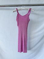 Love Shack Fancy Pink Flitter Ribbed Knit Leoma Mini Dress